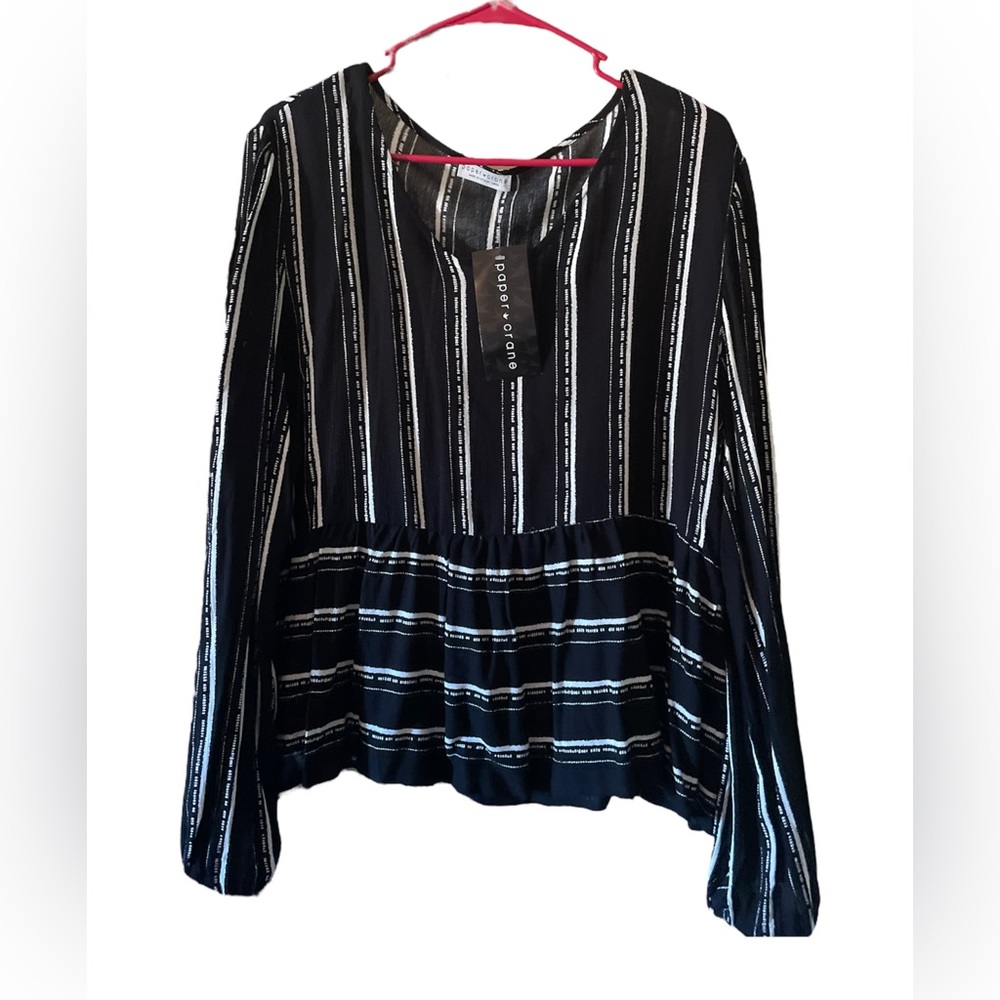 Paper Crane Black & White Blouse